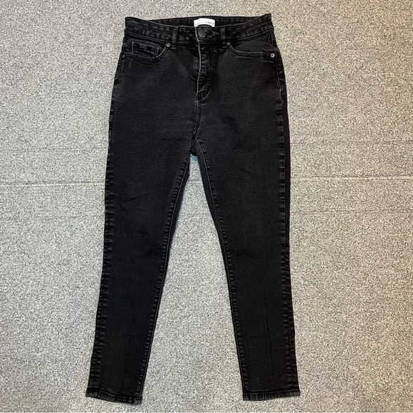 Loft The Curvy Skinny Jeans Womens Size 27/4 Black Denim Mid Rise Ankle - Picture 1 of 9